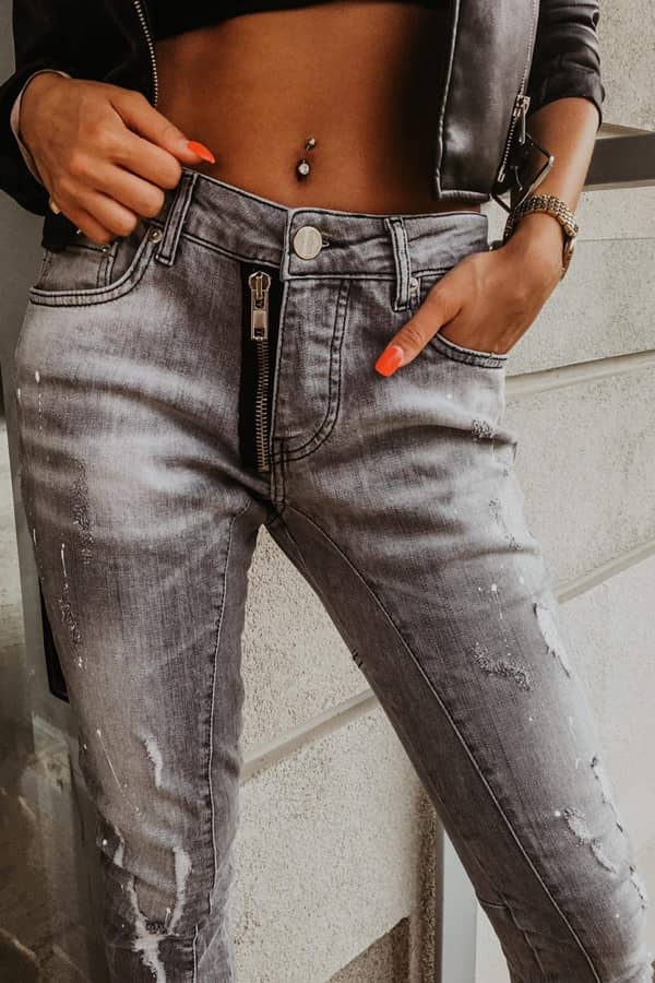 Spodnie Damskie JEANS BOYFRIEND SZARE 3382