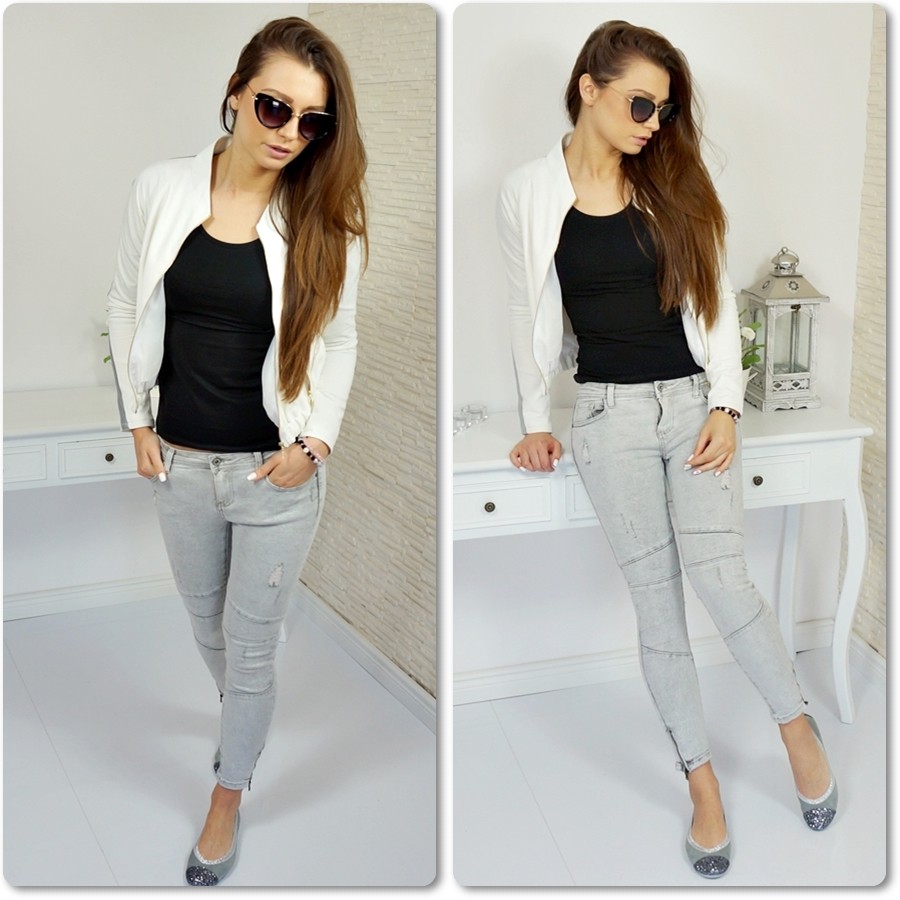 GOO15 SPODNIE DAMSKIE JEANS SZARE RURKI SUWAK GOO15 SPODNIE DAMSKIE JEANS SZARE RURKI SUWAK