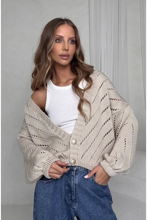 Sweter damski ażurowy Bocca