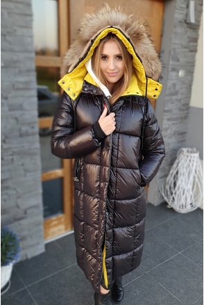 KURTKA DŁUGA PŁASZCZ GRACE BLACK 919