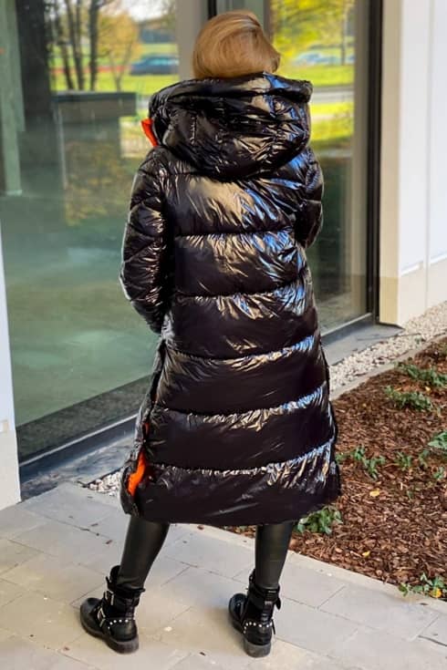 Płaszcz Miss Diva kurtka długa black orange