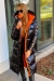Płaszcz Miss Diva kurtka długa black orange