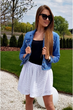 SPÓDNICA NELL ROZKLOSZOWANA BIAŁA