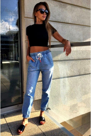 SPODNIE JEANS BALOON SLOUCHY JOGGER BLUE