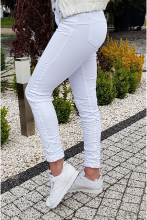 SPODNIE JEANSY damskie białe cotton line CY791