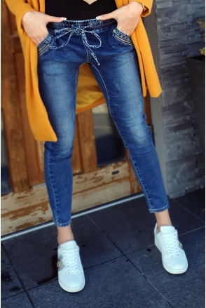 SPODNIE JEANS BAGGY OPUSZCZONY KROK L691