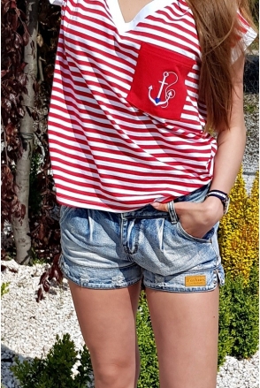 JEANS SHORTS SPODENKI PRZETARCIA ćwieki
