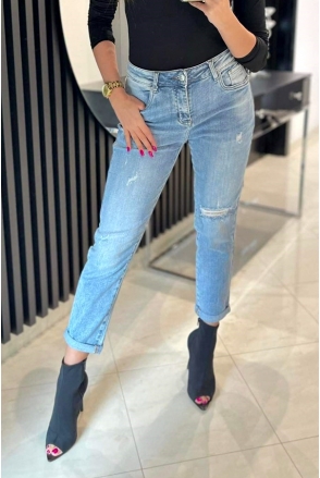 SPODNIE damskie JEANS Denim przetarcia BF627