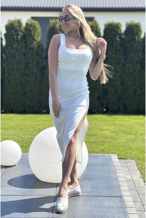 Prążkowana Sukienka LIBRE Biała