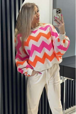 Sweter BUFFI damski OVERSIZE UNI neon
