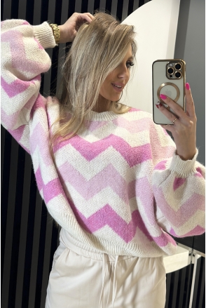Sweter BUFFI damski OVERSIZE UNI róż