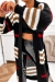 Sweter damski długi paski Kardigan BLACK uni