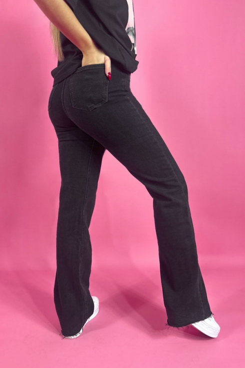 Spodnie jeansowe FLARE czarne PRINCESS RD2236