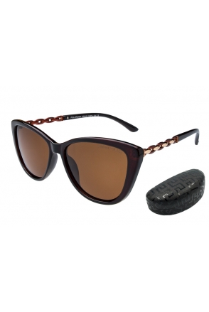 OKULARY POLARYZACJA damskie etui RIZA BROWN V32