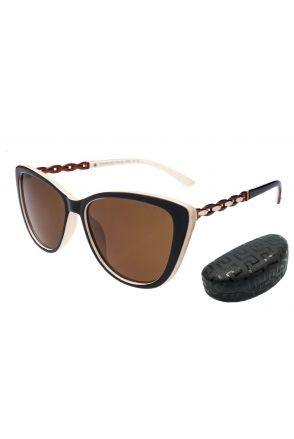 OKULARY POLARYZACJA damskie etui RIZA BROWN CR V32