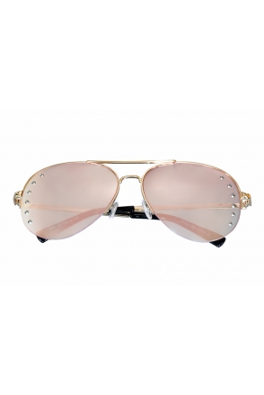 OKULARY DAMSKIE FASHION PILOTKI CYRKONIE R P23
