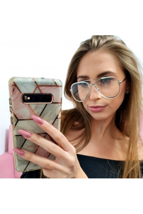 OKULARY FASHION ZERÓWKI PILOTKI AVIATOR SREBRNE 7323