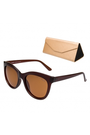 OKULARY POLARYZACJA damskie etui Versof Brown 104