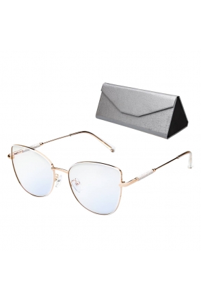 OKULARY damskie ZERÓWKI filtr BLUE LIGHT 95761 BIAŁY
