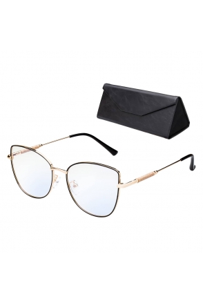 OKULARY damskie ZERÓWKI filtr BLUE LIGHT 95761 CZARNY