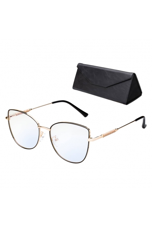 OKULARY damskie ZERÓWKI filtr BLUE LIGHT 95761 CZARNY