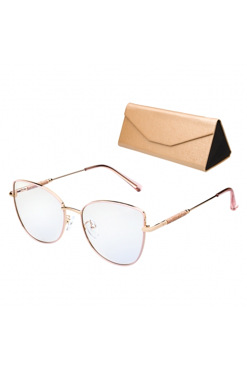 OKULARY damskie ZERÓWKI filtr BLUE LIGHT 95761 RÓŻ