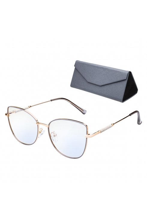OKULARY damskie ZERÓWKI filtr BLUE LIGHT 95761 SZARY
