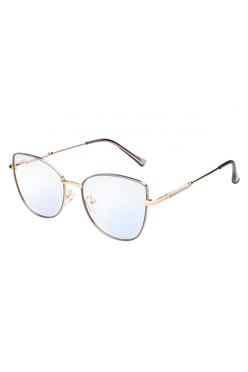 OKULARY damskie ZERÓWKI filtr BLUE LIGHT 95761 SZARY