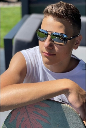 OKULARY MĘSKIE POLARYZACYJNE FLEX PILOTKI gun white 8