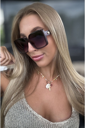 Damskie okulary kwadratowe Adel ze zdobieniami 2365