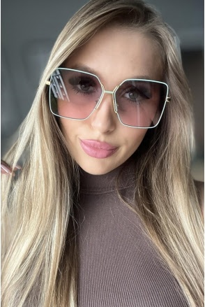 Damskie okulary przeciwsłoneczne ochrona UV czaszka Skull Ombre LS1061