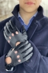 Rękawiczki męskie skórzane samochodowe PAUL bez ocieplenia