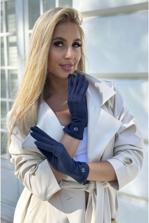 Rękawiczki damskie delikatny zamsz COMFY smartfon