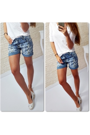 82-82/M MONITA_STILE SPODENKI JEANS KWIATY PRINT